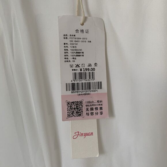 Finyuan Dress Women Medium White Gold Belt Mini Sleeveless Bachelorette Wedding - Picture 11 of 12